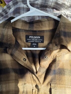 Filson Brown Plaid Flannel Shirt